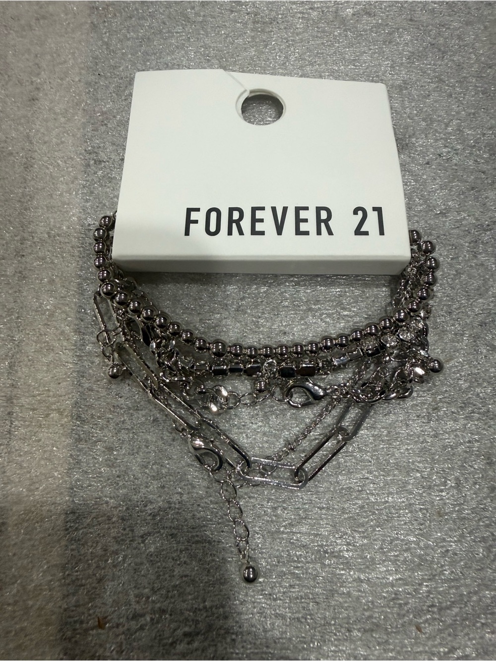Forever 21 Silver-Tone Layered Bracelet Set